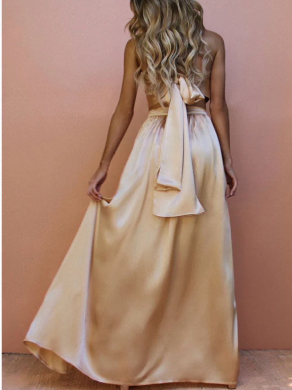 Sisters The Label Wrap Two Piece Gown - Champagne Silk - Picture 4 of 10